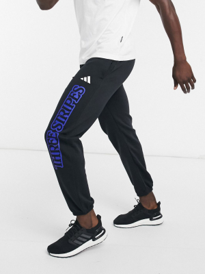 Adidas Training Sweatpants In Black With Three Stripe Logo