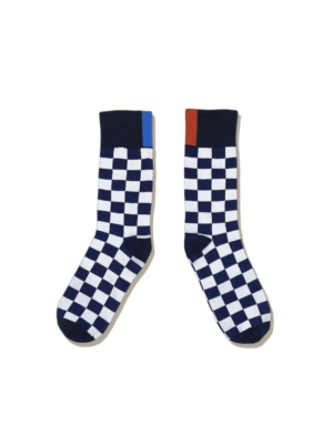 The Women's Check Dress Sock - Navy/white