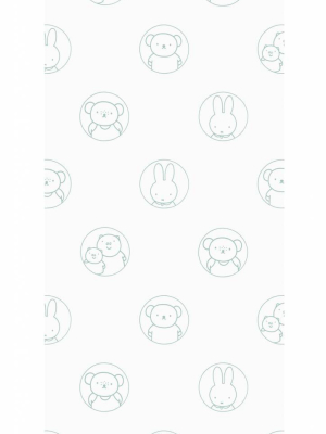 Miffy Portraits Kids Wallpaper In Green By Kek Amsterdam