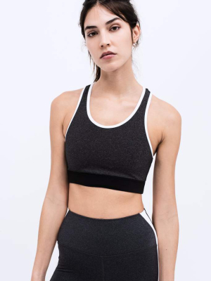 Geri Bra - Heather Grey/off White/black