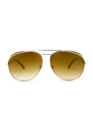 Koko - Gold + Brown Gradient Flash Sunglasses
