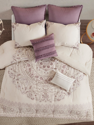 8pc Kaia Cotton Printed Reversible Comforter Set