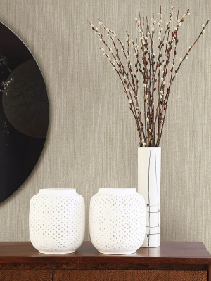 Chenille Faux Linen Wallpaper In Light Brown From The Bluebell Collection By Brewster Home Fashions