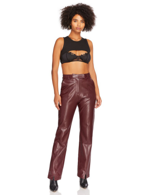 Vegan Leather Straight Leg Pant