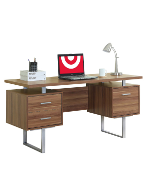 Wood Writing Desk With Drawers Brown - Everyroom