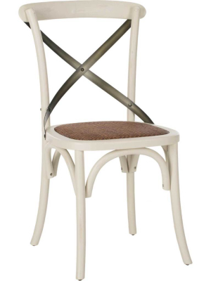 Elisabeth X Back Farmhouse Side Chair Distressed Ivory (set Of 2)