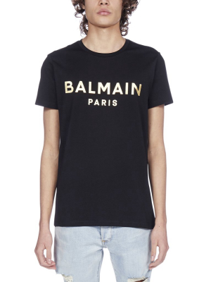 Balmain Metallic Logo Printed T-shirt