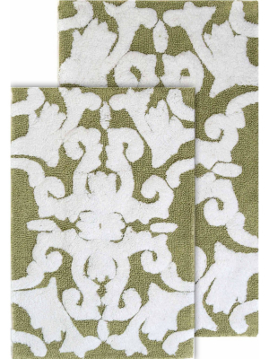 2pc Iron Gate Floral Bath Mat Set - Chesapeake