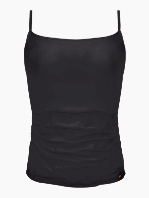 Scoop Neck Tankini Top - Black