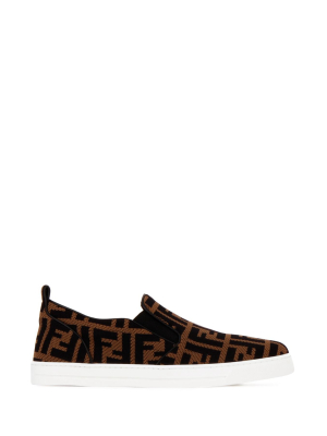 Fendi Kids Ff Motif Slip-on Sneakers