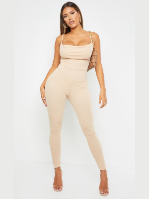 Shape Stone Cowl Neck Skinny Leg Jumpsuit