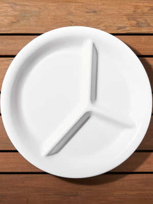 Divided White Melamine Plate