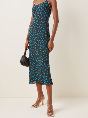 Holly Printed Silk Midi Slip Dress