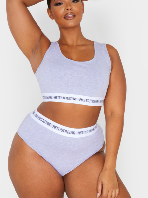 Prettylittlething Plus Grey Crop Bra