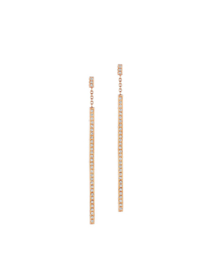 Piece Stick Pavé Diamond Earrings