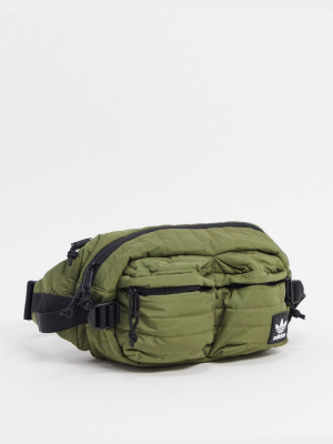 Adidas Originals Utility Quilted Crossbody In Olive Cargo