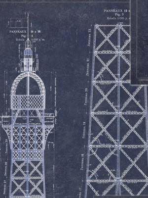 Grand Eiffel Wallpaper In Blue From The Histoire De L'architecture Collection By Mind The Gap