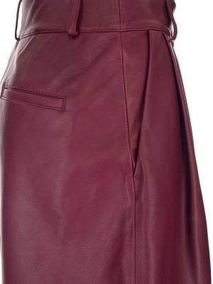 Redvalentino High Waisted Leather Shorts