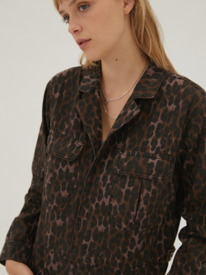 One Teaspoon Long Sleeve Coverall – Bronze Leopard