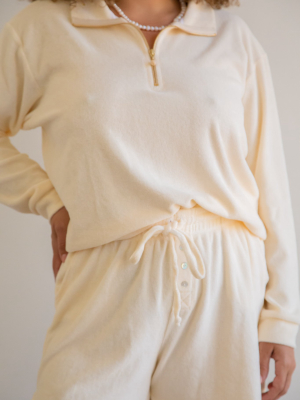 Donni Terry 1/2 Zip In Creme