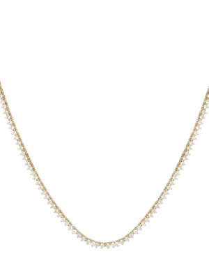 14k Prong Diamond Tennis Necklace