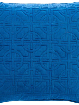 Quilted Pillow Bright Blue