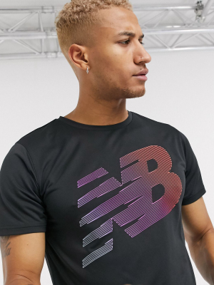 New Balance Running Accelerate Graphic Logo T-shirt In Black