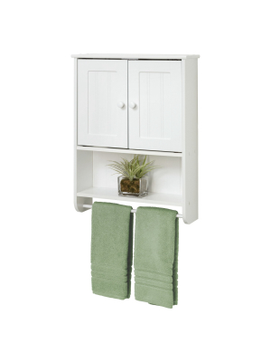 Country Cottage Wall Cabinet White Wood - Zenna Home