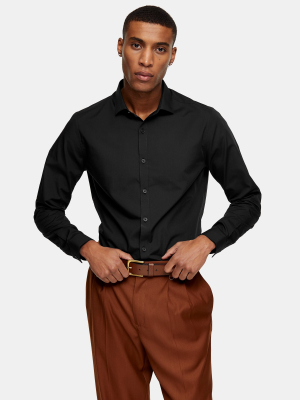 Black Slim Fit Long Sleeve Shirt