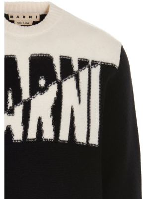 Marni Logo Intarsia Knit Jumper