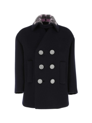 Prada Detachable Collar Double-breasted Coat