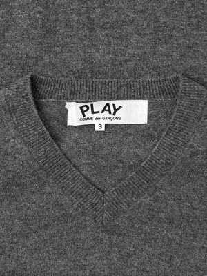 Comme Des Garcons Play Small Heart Sweater - Grey