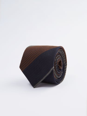 Striped Textured Wide Tie