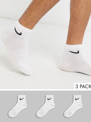 Nike Training 3 Pack Ankle Socks In White