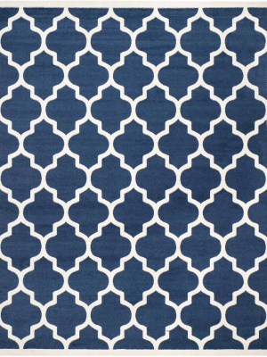 Amherst Quatrefoil Navy/beige Area Rug