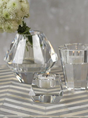 Dina Clear Crystal Tealight Holder