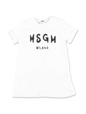 Msgm Kids Logo Print T-shirt Dress