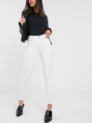 Topshop Jamie Jeans In Off White