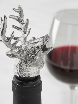 Deer Wine Stopper With Pourer