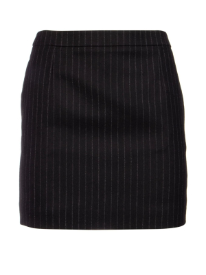 Saint Laurent Pinstripe Printed Mini Skirt