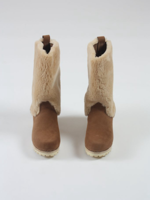 Alpha Shearling Boot On Mid Tread Honey