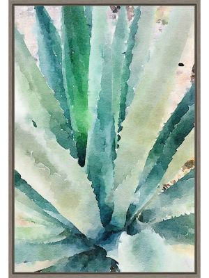 16" X 23" Rustic Succulent Ii By Irena Orlov Framed Canvas Wall Art - Amanti Art