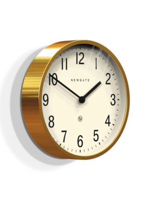 Master Edwards Wall Clock In Radial Brass With White Face