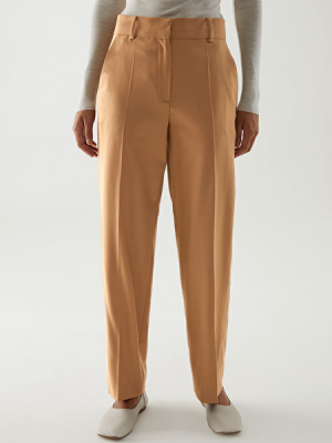 Wool Wide-leg Pressed Crease Trousers