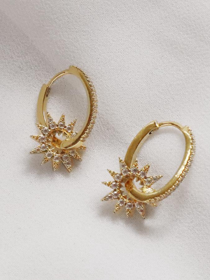 Sunlit Hoop Gold Earrings