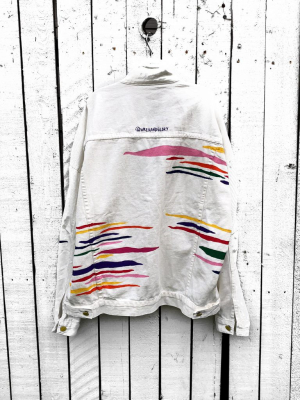 'rainbow Zebra' Denim Jacket