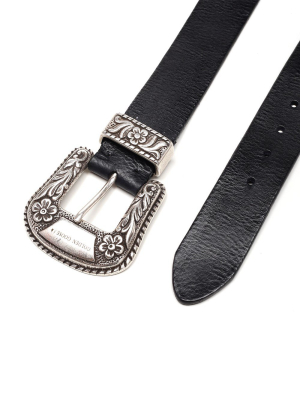 Golden Goose Deluxe Brand Logo Plaque Buckle Belt