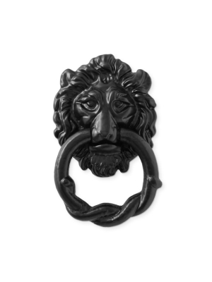 Black Iron Lion Door Knocker