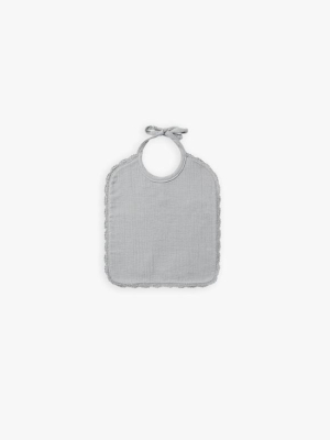 Quincy Mae Woven Tie Bib - Periwinkle