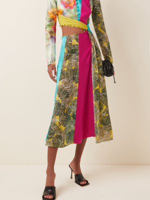 Taxila Cut-out Linen-blend Midi Dress